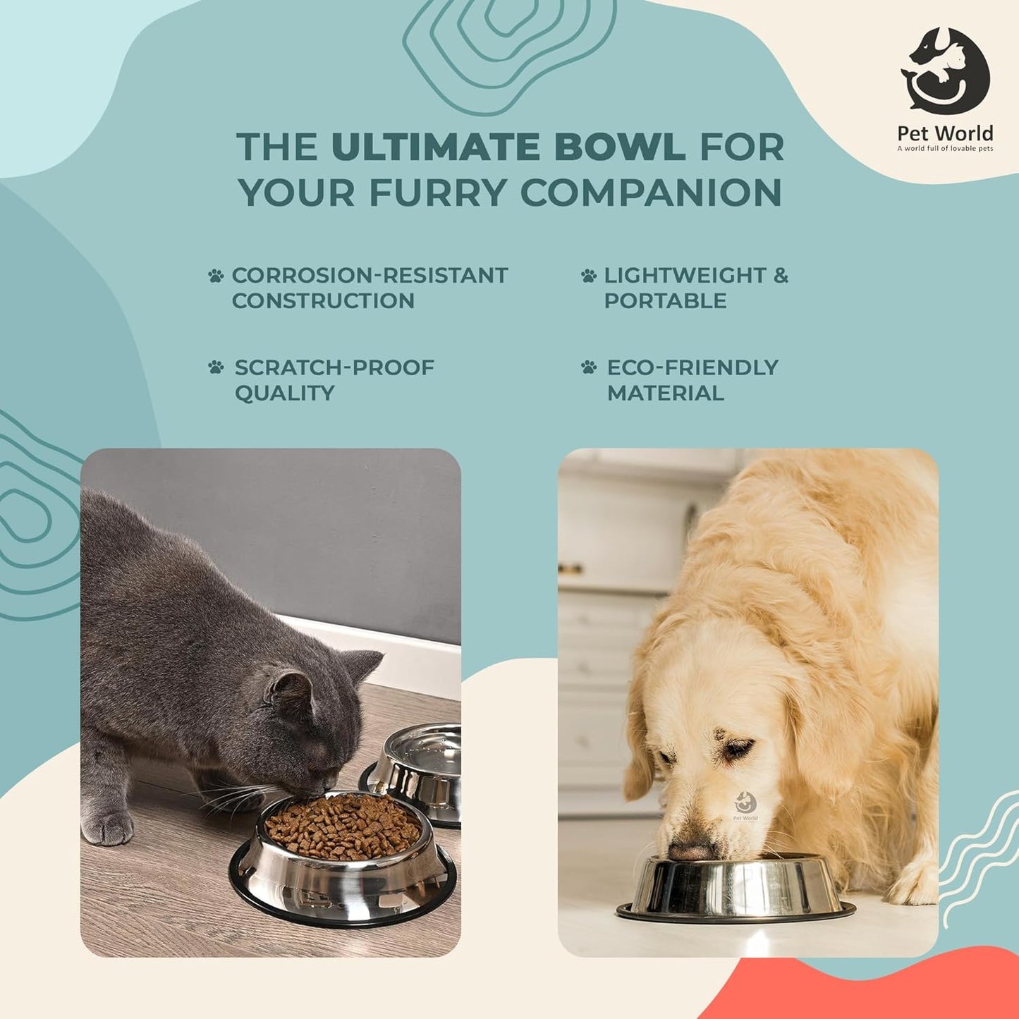 Pet World Dog Feeding Bowl - 240ml
